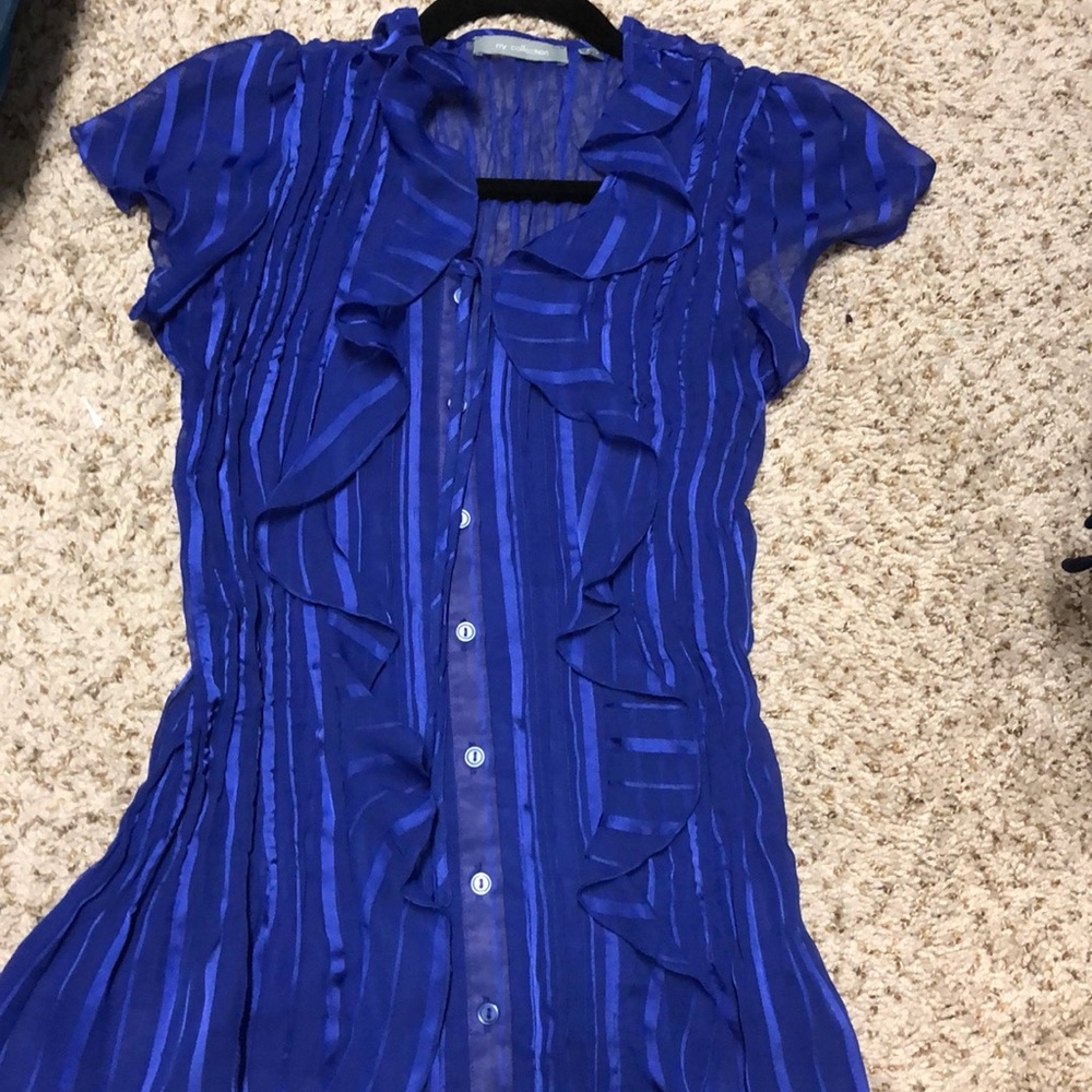 Never worn! Blue detailed blouse